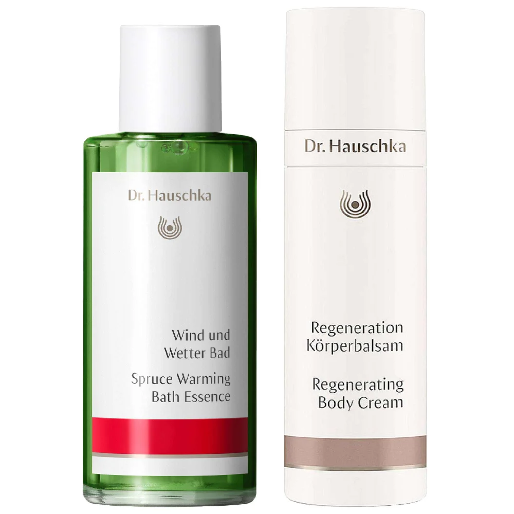 Dr. Hauschka Duo: Spruce Warming Bath Essence 100ml & Regenerating Body Cream 150ml Image 1