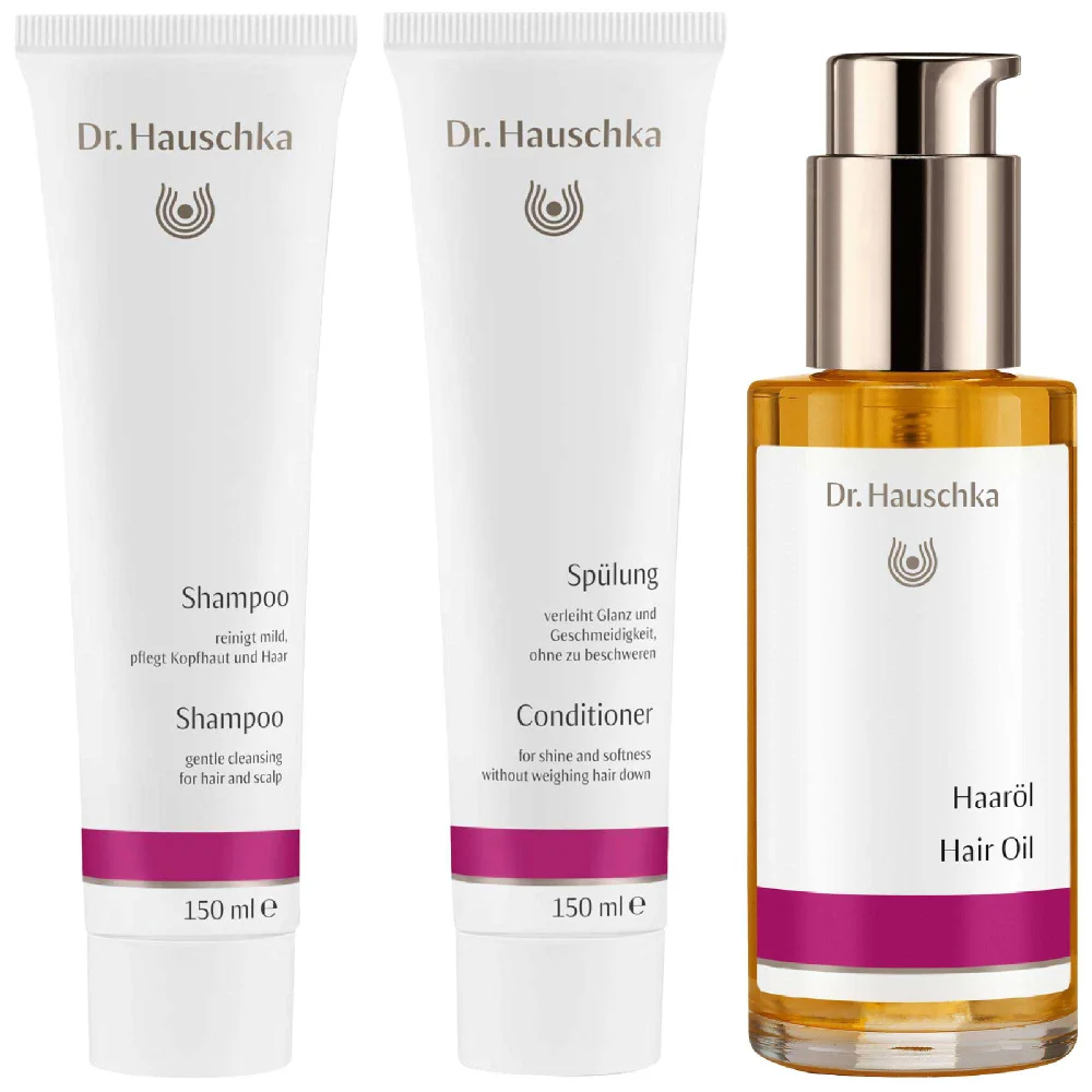 Dr. Hauschka Bundles Trio: Shampoo 150ml, Conditioner 150ml & Oil 75ml Image 1