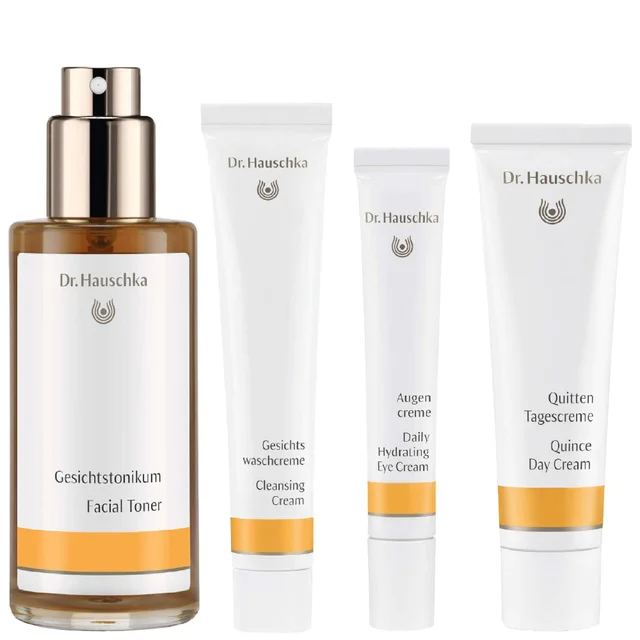 Dr. Hauschka Set: Facial Toner 100ml, Cleansing Cream 50ml, Hydrating Eye Cream 12.5ml & Quince Day Cream 30ml