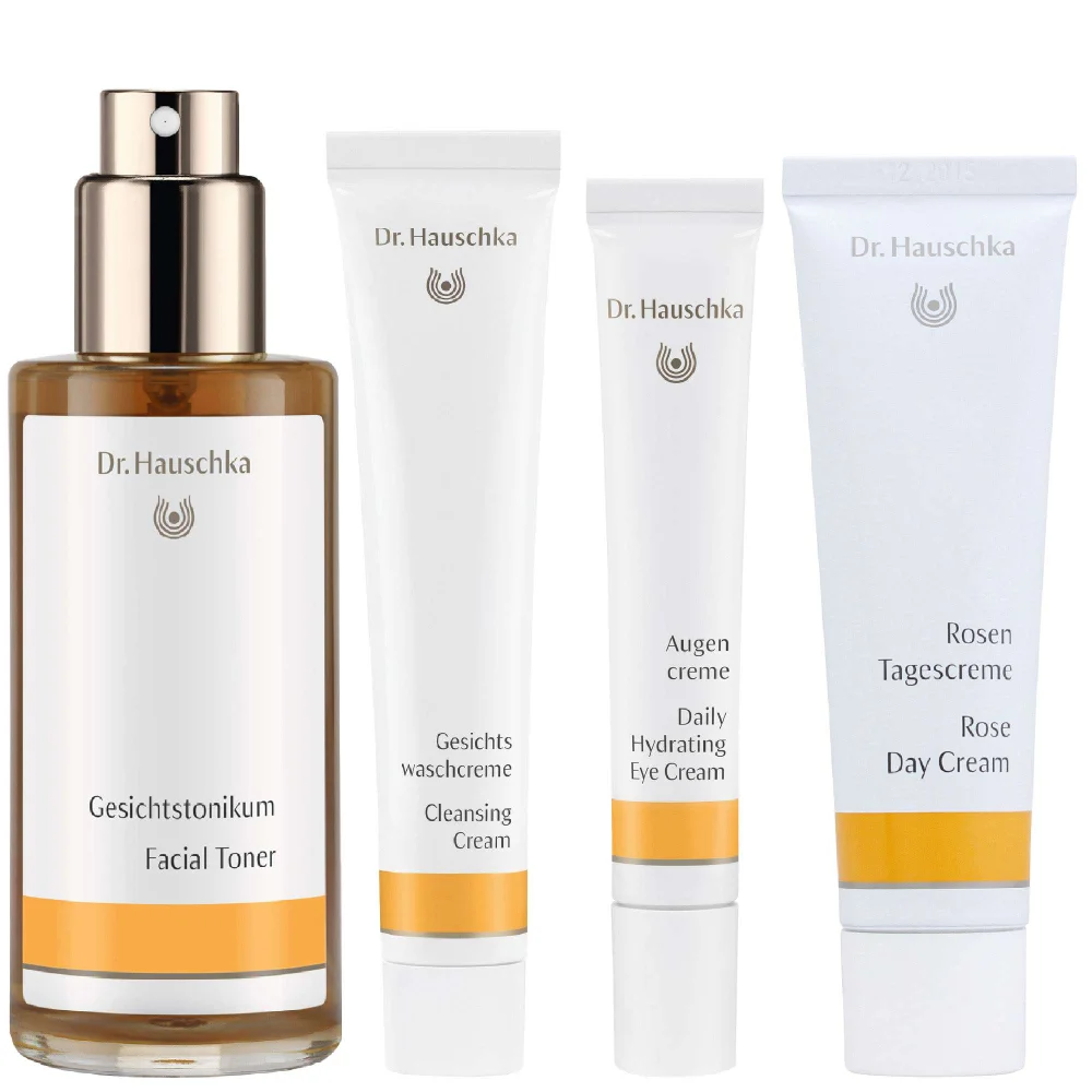 Dr. Hauschka Set: Facial Toner 100ml, Cleansing Cream 50ml, Eye Cream 12.5ml & Rose Day Cream 30ml Image 1