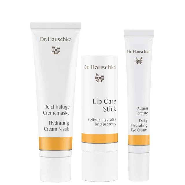 Dr. Hauschka Trio: Hydrating Cream Mask 30ml, Lip Care Stick 4.2g & Hydrating Eye Cream 12.5ml