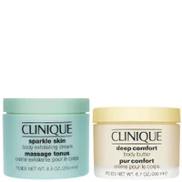 Clinique Duo: Sparkle Skin Body Exfoliating Cream 250ml / 8.5 oz. & Deep Comfort Body Butter 200ml / 6.7 fl.oz.