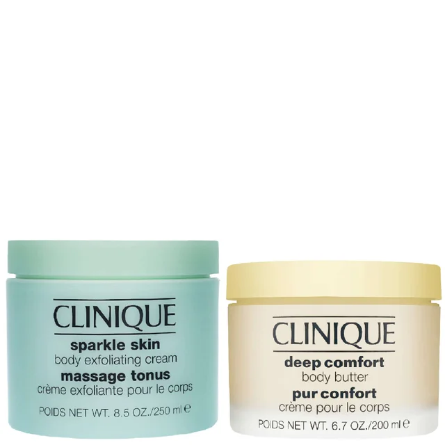 Clinique Duo: Sparkle Skin Body Exfoliating Cream 250ml / 8.5 oz. & Deep Comfort Body Butter 200ml / 6.7 fl.oz.