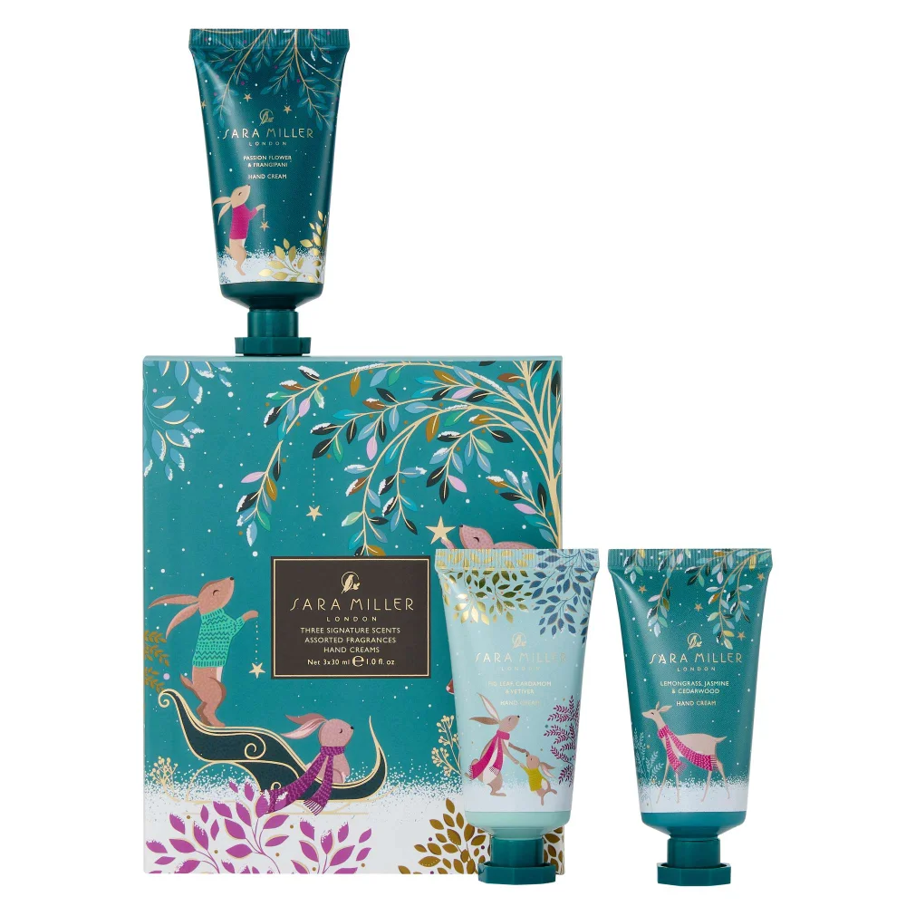 Sara Miller London Woodlands Tales Hand Cream Trio x3 30ml Image 1