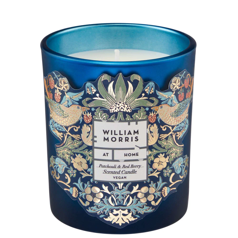 William Morris At Home Gifts & Sets Strawberry Thief Red Berry & Patchouli Scented Candle 180g Image 1