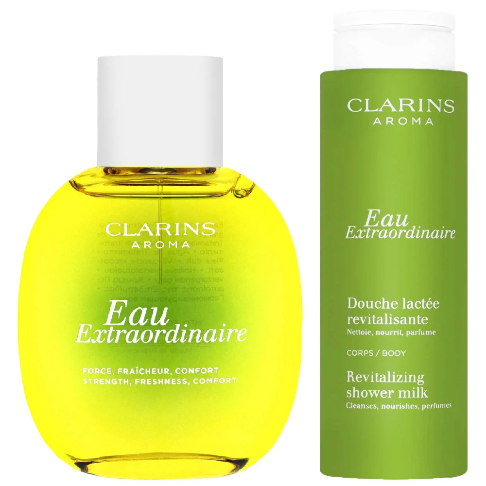 Clarins Bundles Duo: Eau Extraordinaire Treatment Fragrance 100ml & Eau Extraordinaire Revitalizing Shower Milk 200ml Image 1