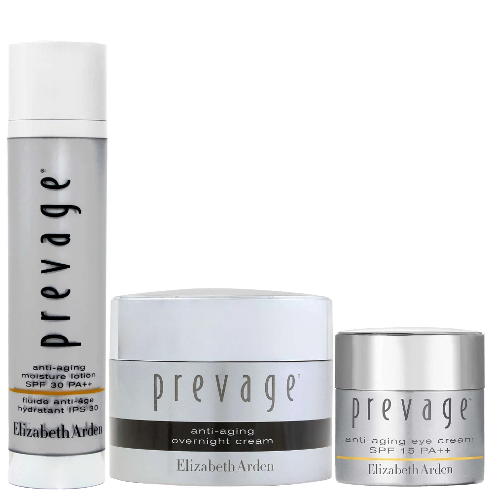 Elizabeth Arden Trio: Prevage Anti-Aging Overnight Cream 50ml, Moisture Lotion SPF30 50ml & Eye Cream 15ml Image 1