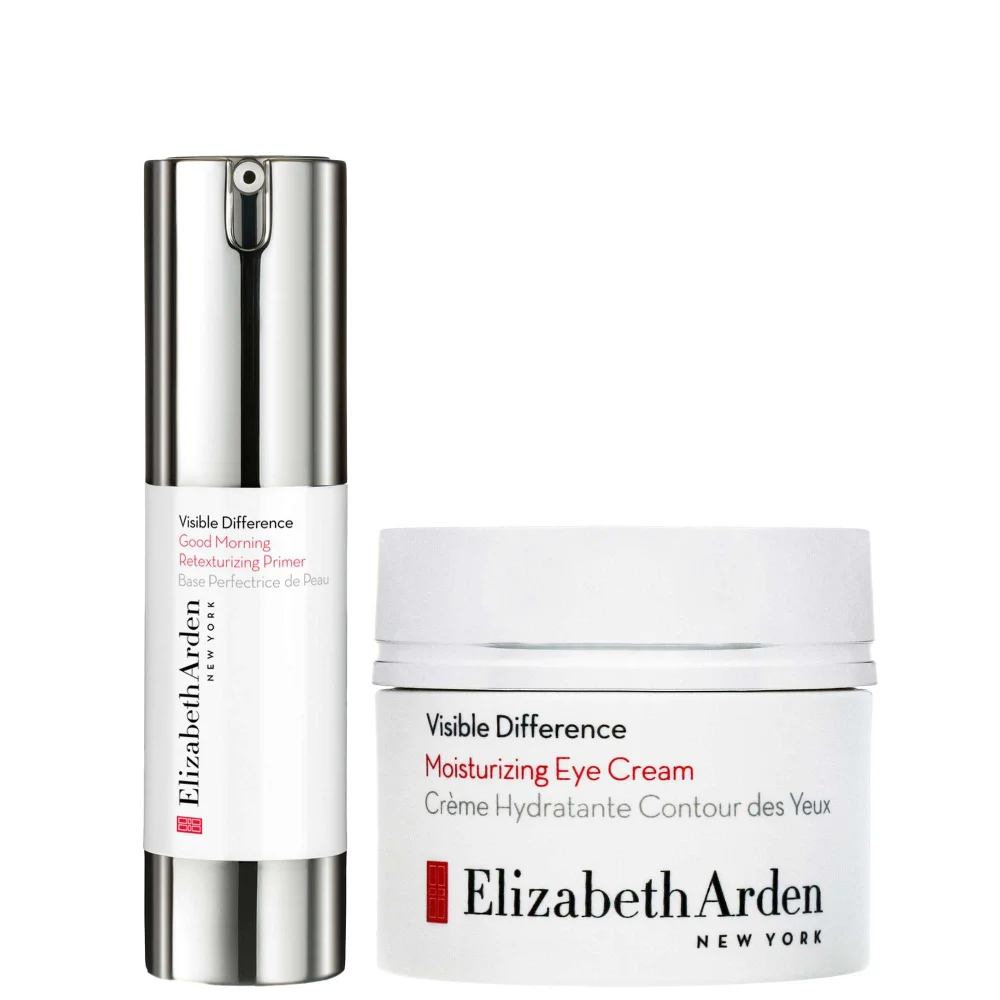 Elizabeth Arden Duo: Visible Difference Good Morning Retexturizing Primer 15ml & Moisturizing Eye Cream 15ml Image 1