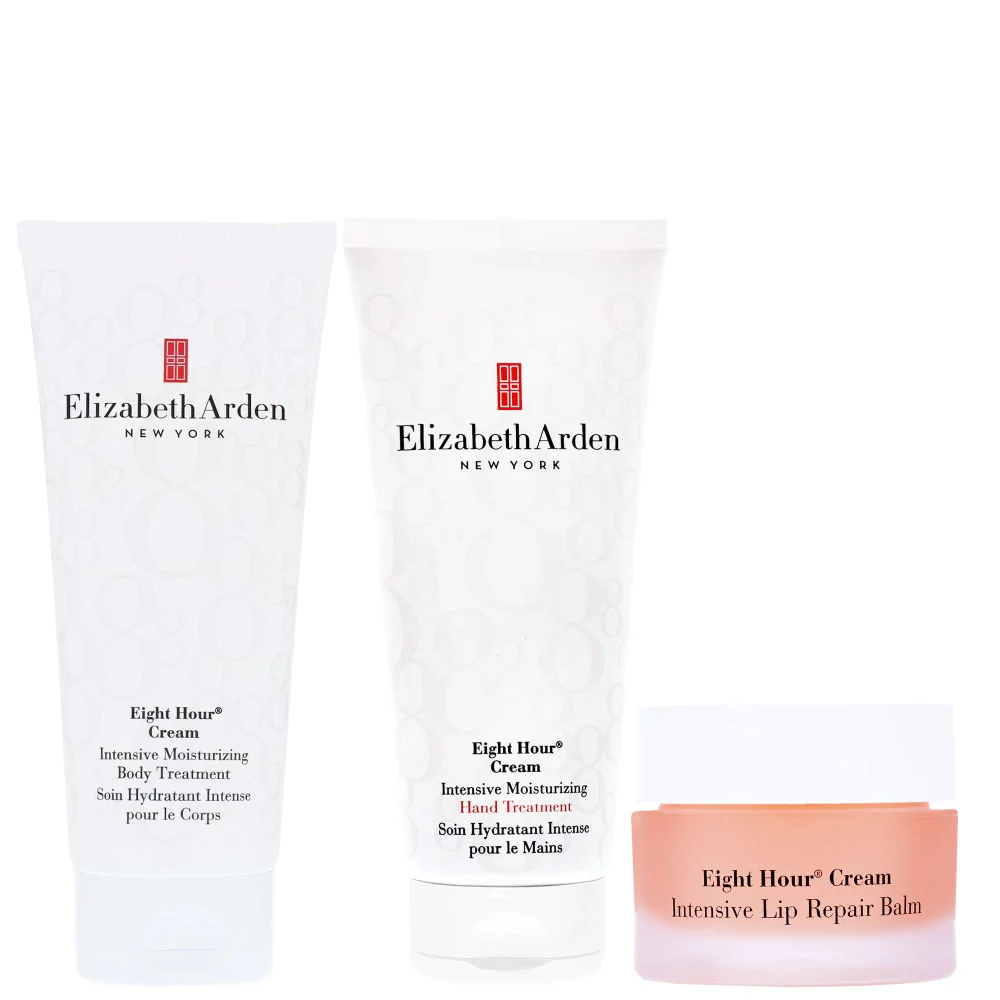 Elizabeth Arden Trio: Eight Hour Intensive Repair Lip Balm 11.6ml, Hand Treatment 200ml & Body Treatment 200ml Image 1