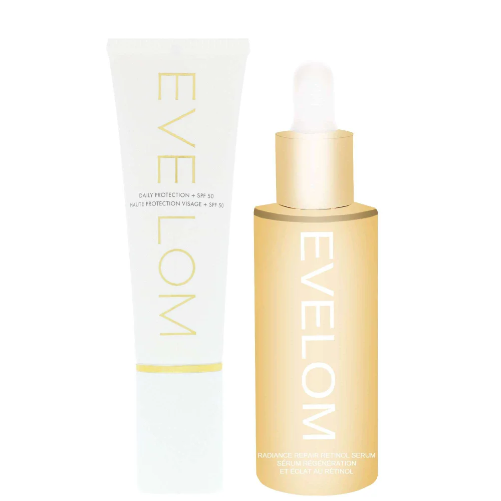 EVE LOM Duo: Daily Protection + SPF50 All Skin Types 50ml & Radiance Repair Retinol Serum 30ml Image 1