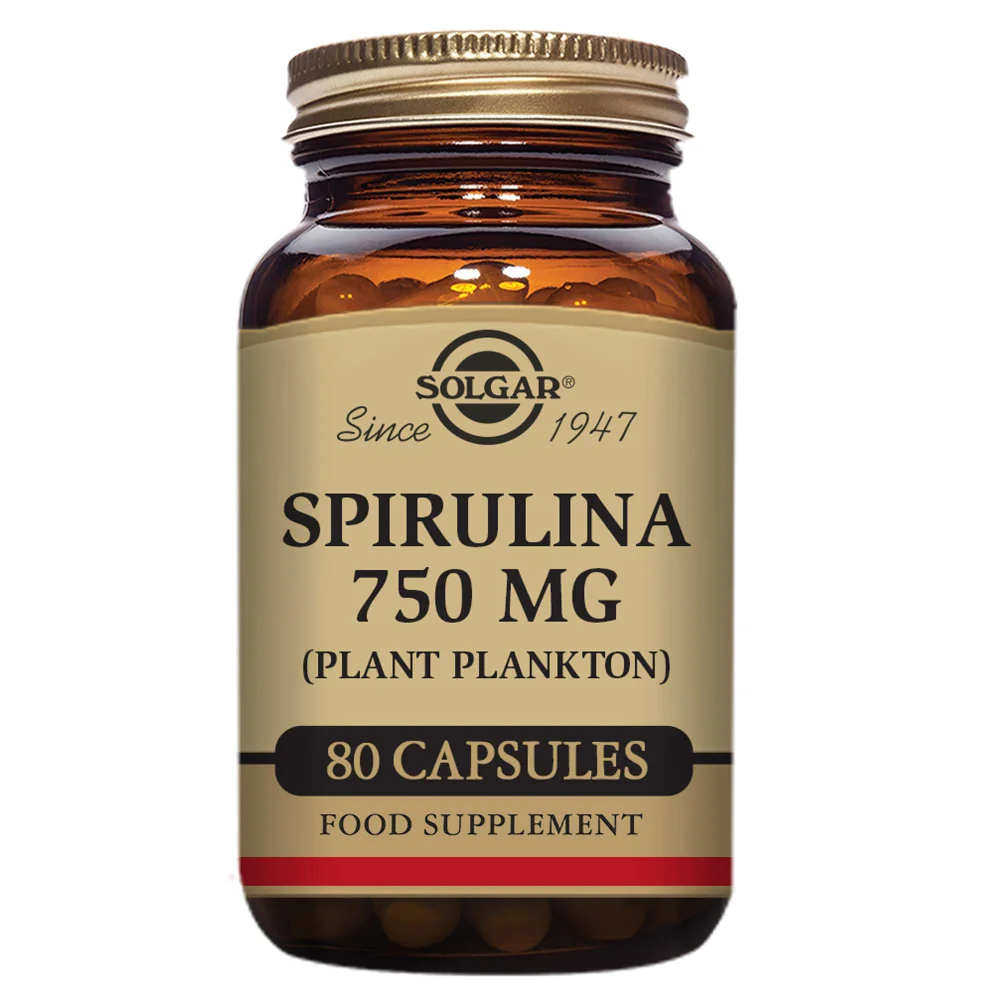 Solgar Specialty Spirulina 750mg Capsules x 80 Image 1