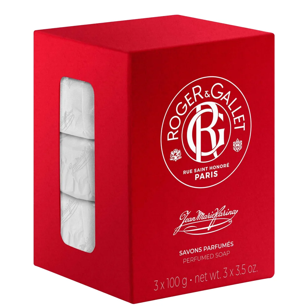 Roger & Gallet Jean-Marie Farina Wellbeing Soap Set 3 x 100g Image 1
