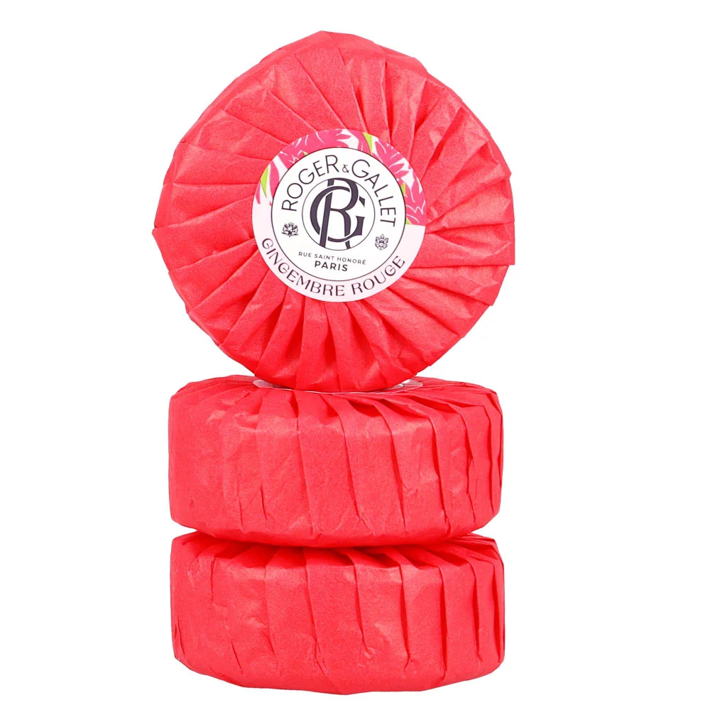 Roger & Gallet Gingembre Rouge Wellbeing Soap Set 3 x 100g Image 1