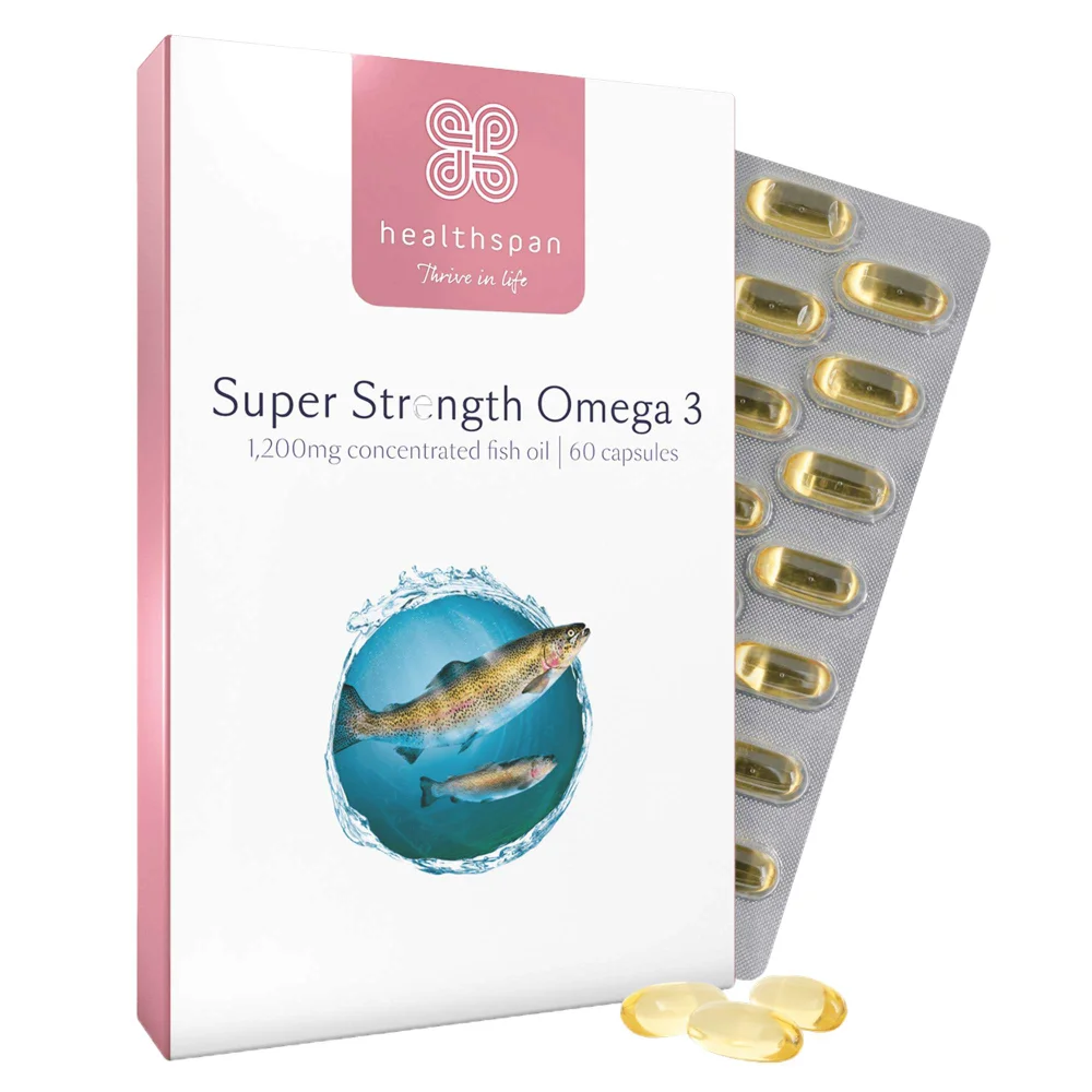 Healthspan Super Strength Omega 3 1200mg Capsules x 60 Image 1