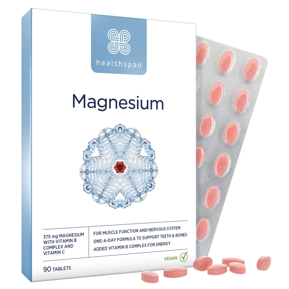 Healthspan Vitamins & Supplements Magnesium Tablets 375mg x 90 Image 1
