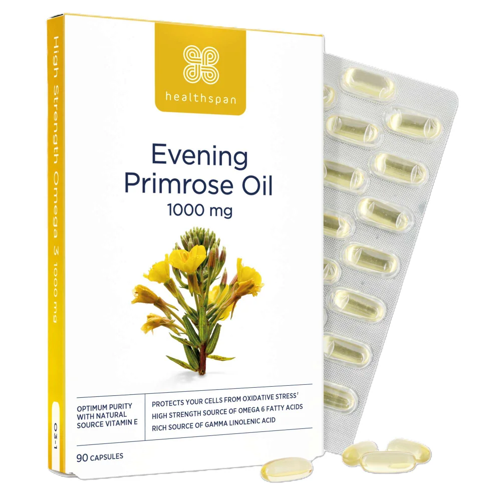 Healthspan Vitamins & Supplements Evening Primrose Oil 1000mg Capsules x 90 Image 1