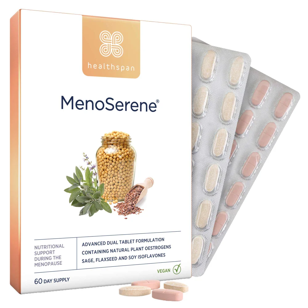 Healthspan MenoSerene® Soy Isoflavones, Flaxseed & Sage Tablets x 60 Image 1