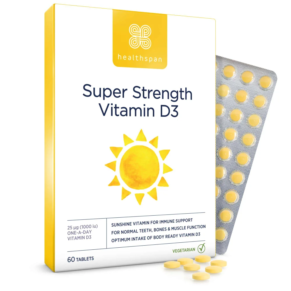 Healthspan Vitamin D Super Strength Vitamin D3 Tablets x 60 Image 1