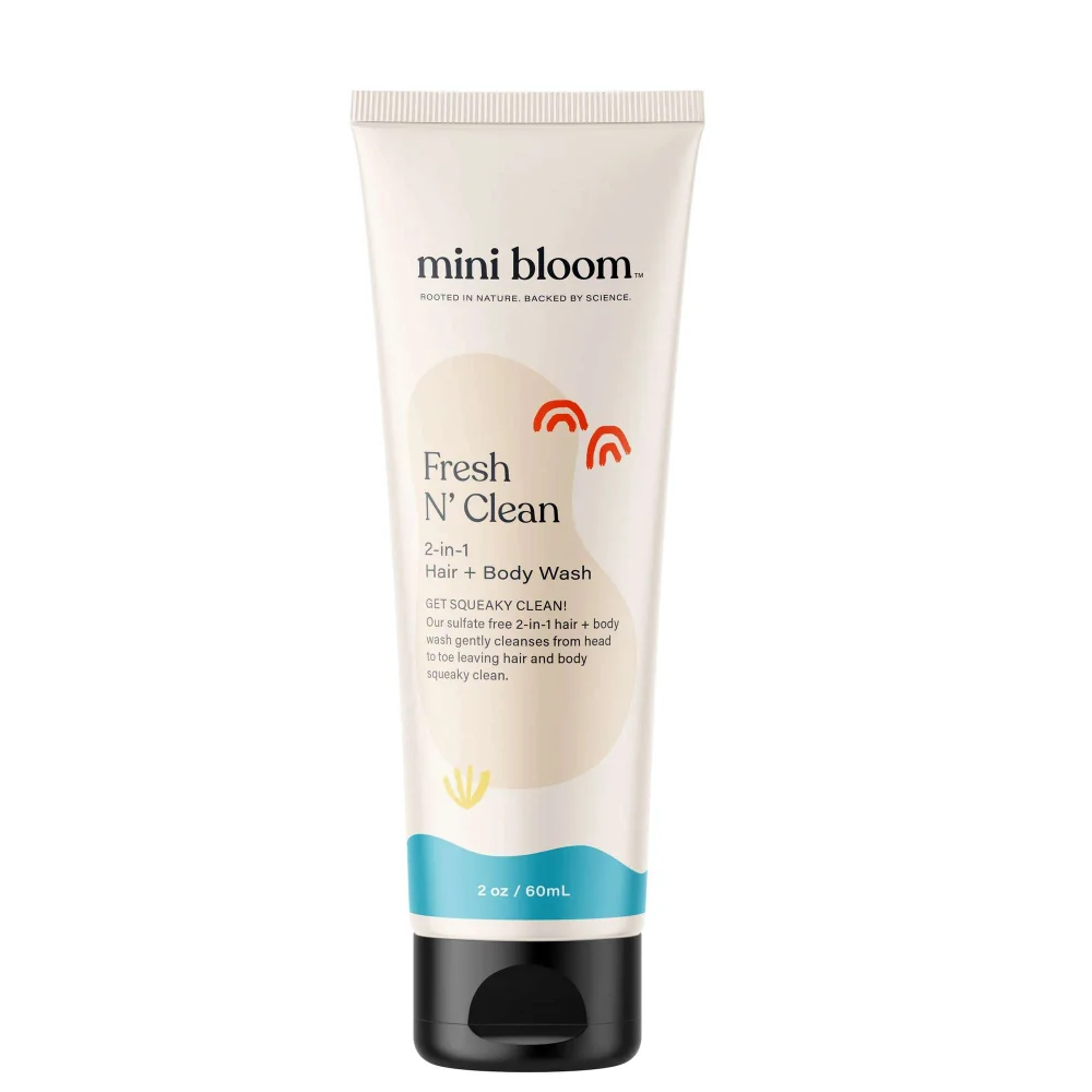 Mini Bloom Bath Time Fresh N’ Clean 2-in-1 Hair + Body Wash 60ml Image 1