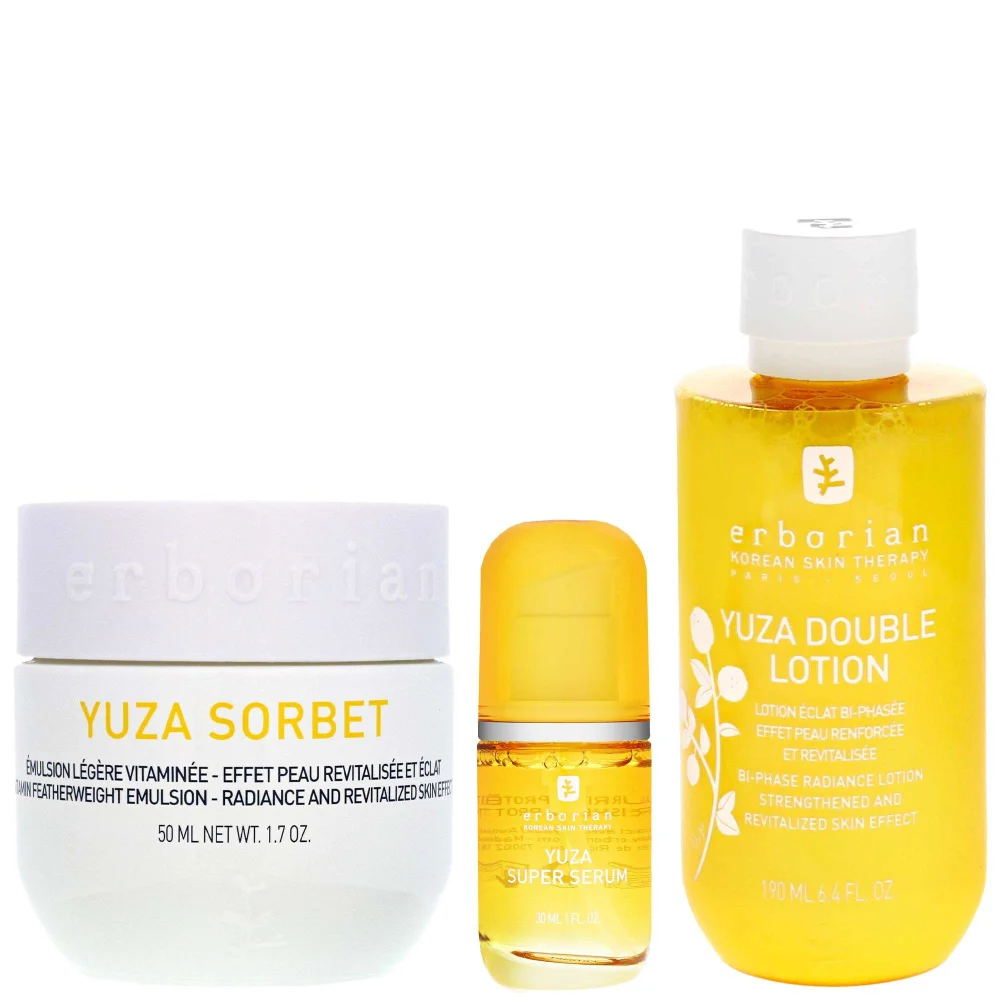Erborian Trio: Yuza Sorbet 50ml, Super Serum 30ml & Double Lotion 190ml Image 1