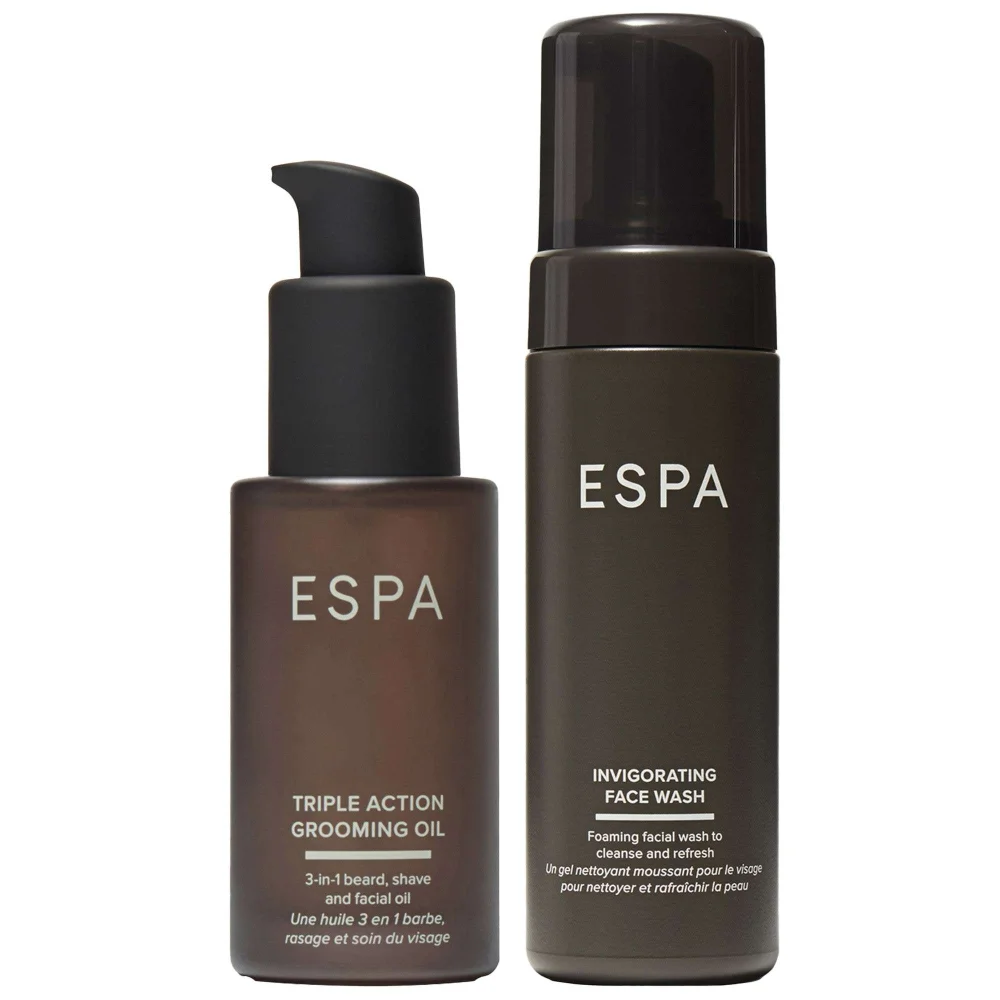 ESPA Duo: Triple Action Grooming Oil 30ml & Invigorating Face Wash 150ml Image 1