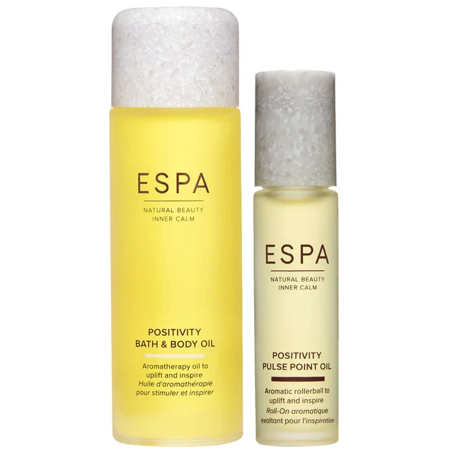 ESPA Duo: Positivity Bath & Body Oil 100ml & Pulse Point Oils Positivity 9ml