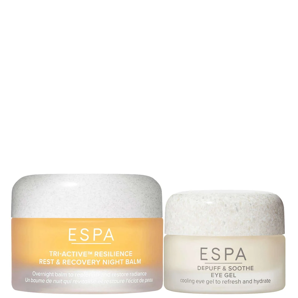 ESPA Duo: Tri-Active Resilience Rest & Recovery Overnight Balm 30ml & Depuff & Soothe Eye Gel 15ml Image 1