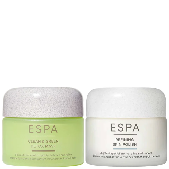 ESPA Duo: Active Nutrients Clean & Green Detox Mask 55ml & Refining Skin Polish 55ml