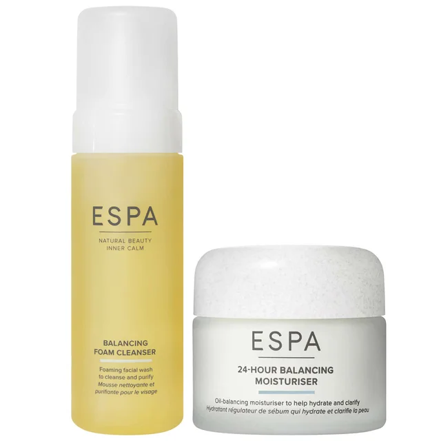 ESPA Duo: Balancing Foam Cleanser 150ml & 24 hr Balancing Moisturiser 55ml