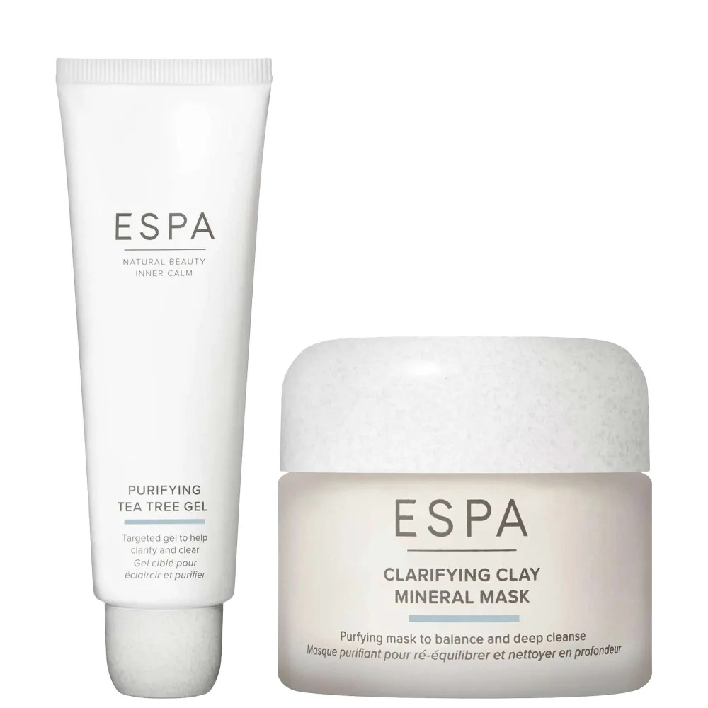 ESPA Duo: Clarifying Clay Mineral Mask 55ml & Purifying Tea Tree Gel 50ml Image 1
