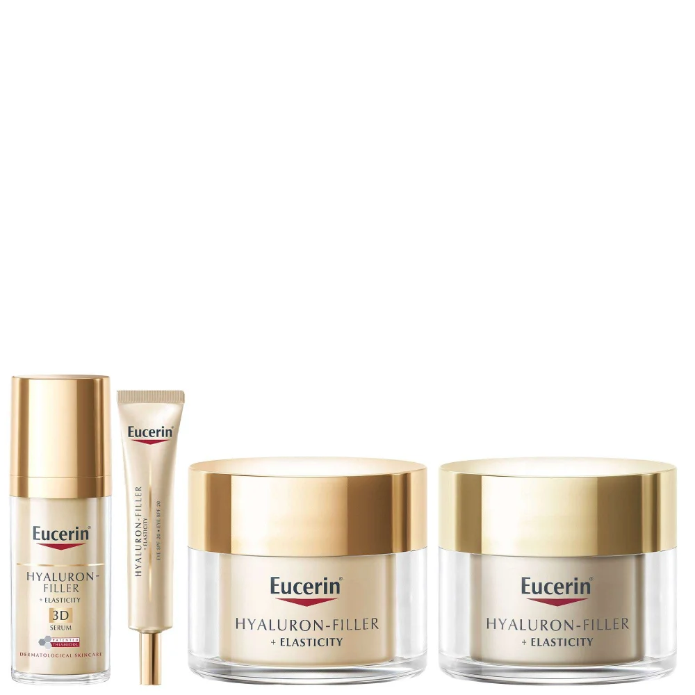 Eucerin Set: Hyaluron-Filler + Elasticity 3D Serum 30ml, Day Cream 50ml, Eye Cream 15ml & Night Cream 50ml Image 1