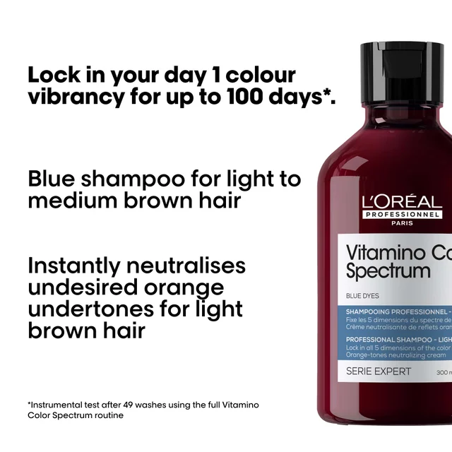 L'Oréal Professionnel Vitamino Color Spectrum Blue Tinted Shampoo for Light Brown Coloured Hair 300ml