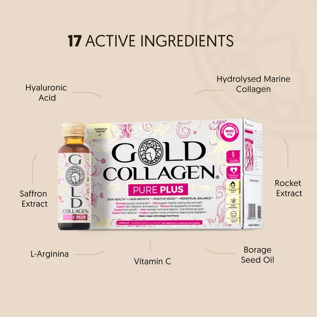 Gold Collagen Liquid Supplement Pure Plus Liquid Supplement For 30+ 10 x 50ml