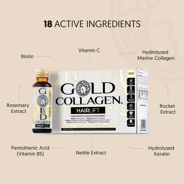 Gold Collagen Liquid Supplement Hair Lift Liquid Supplement 10 x 50ml