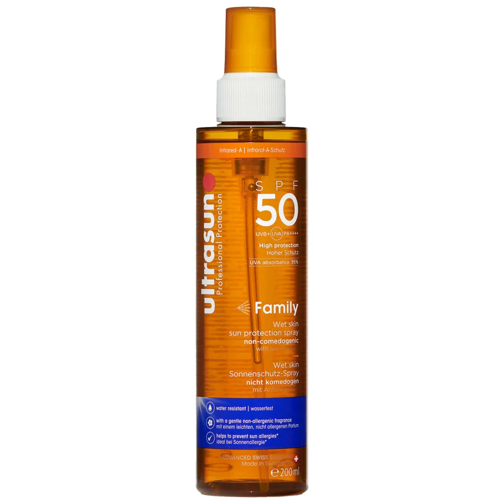 Ultrasun Sun Protection Family Wet Skin Spray SPF50 200ml Image 1