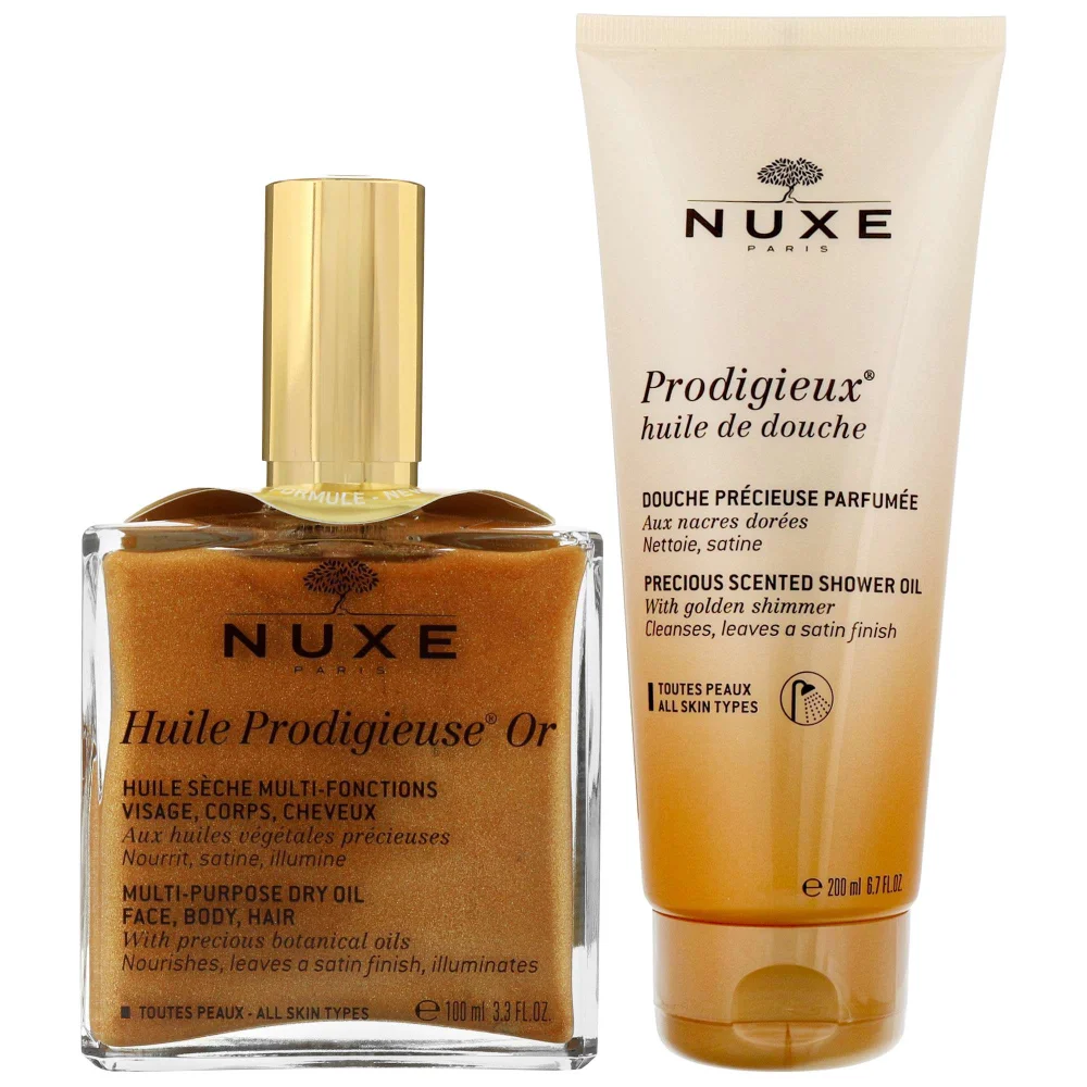 Nuxe Bundles Duo: Prodigieux Shower Oil 200ml & Huile Prodigieuse Or Dry Oil Spray 100ml Image 1