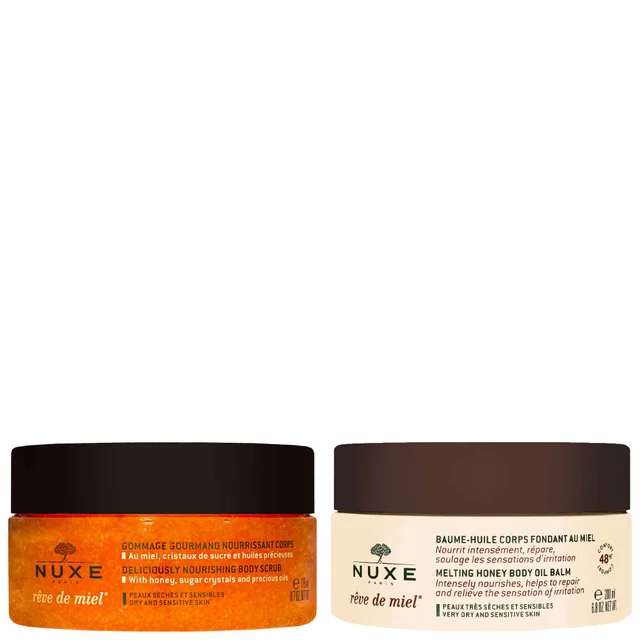 Nuxe Bundles Duo: Rêve de Miel Nourishing Body Scrub 175ml & Melting Honey Body Oil Balm 200ml