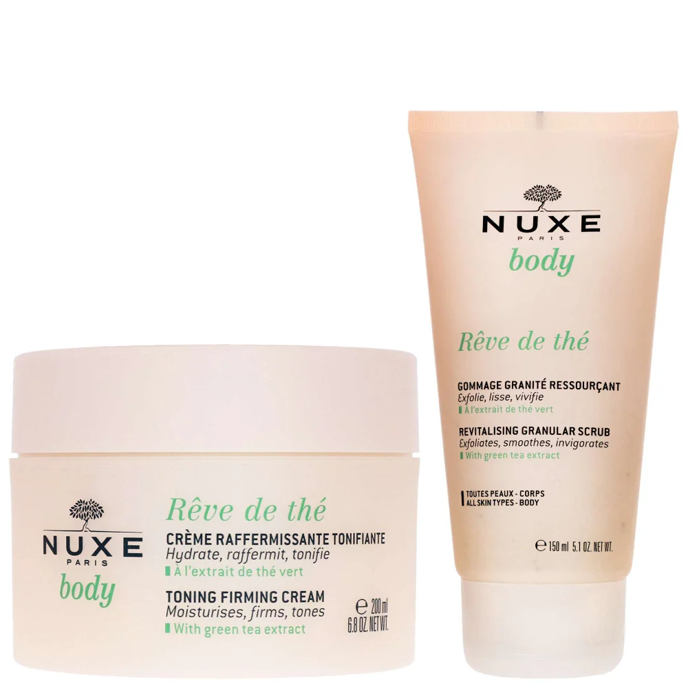 Nuxe Bundles Duo: Rêve de Thé: Toning Firming Cream 200ml & Revitalising Granular Scrub 150ml Image 1