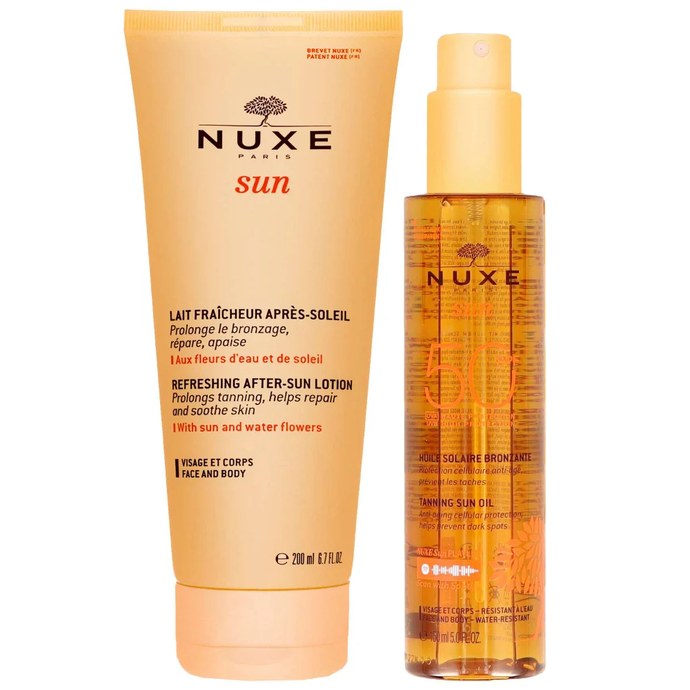 Nuxe Duo: Refreshing After-Sun Lotion 200ml & Tanning Sun Oil 150ml Image 1