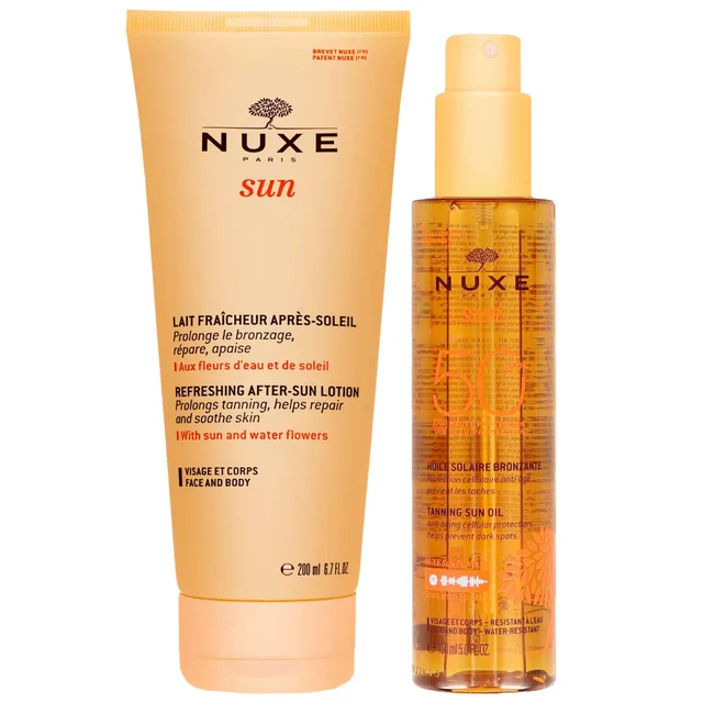 Nuxe Duo: Refreshing After-Sun Lotion 200ml & Tanning Sun Oil 150ml