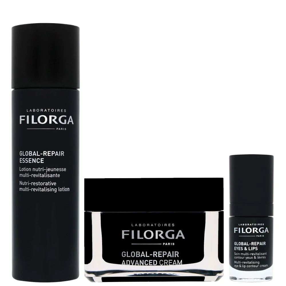 Filorga Bundles Trio: Global-Repair Essence 150ml, Eyes and Lips 15ml & Advanced Cream 50ml Image 1