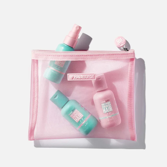 Hairburst Pink Mesh Wash Bag