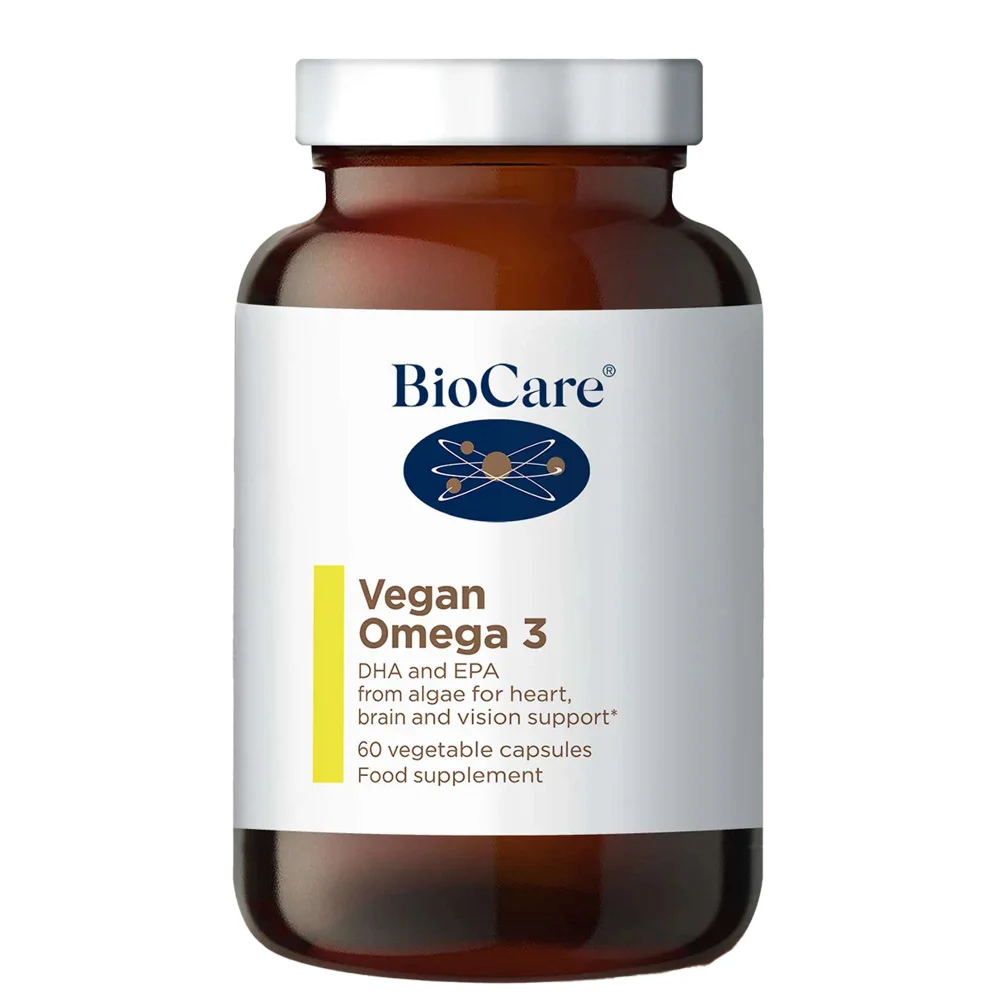 BioCare Fish Oil Supplements Vegan Omega 3 (Algal DHA & EPA) x 60 Capsules Image 1