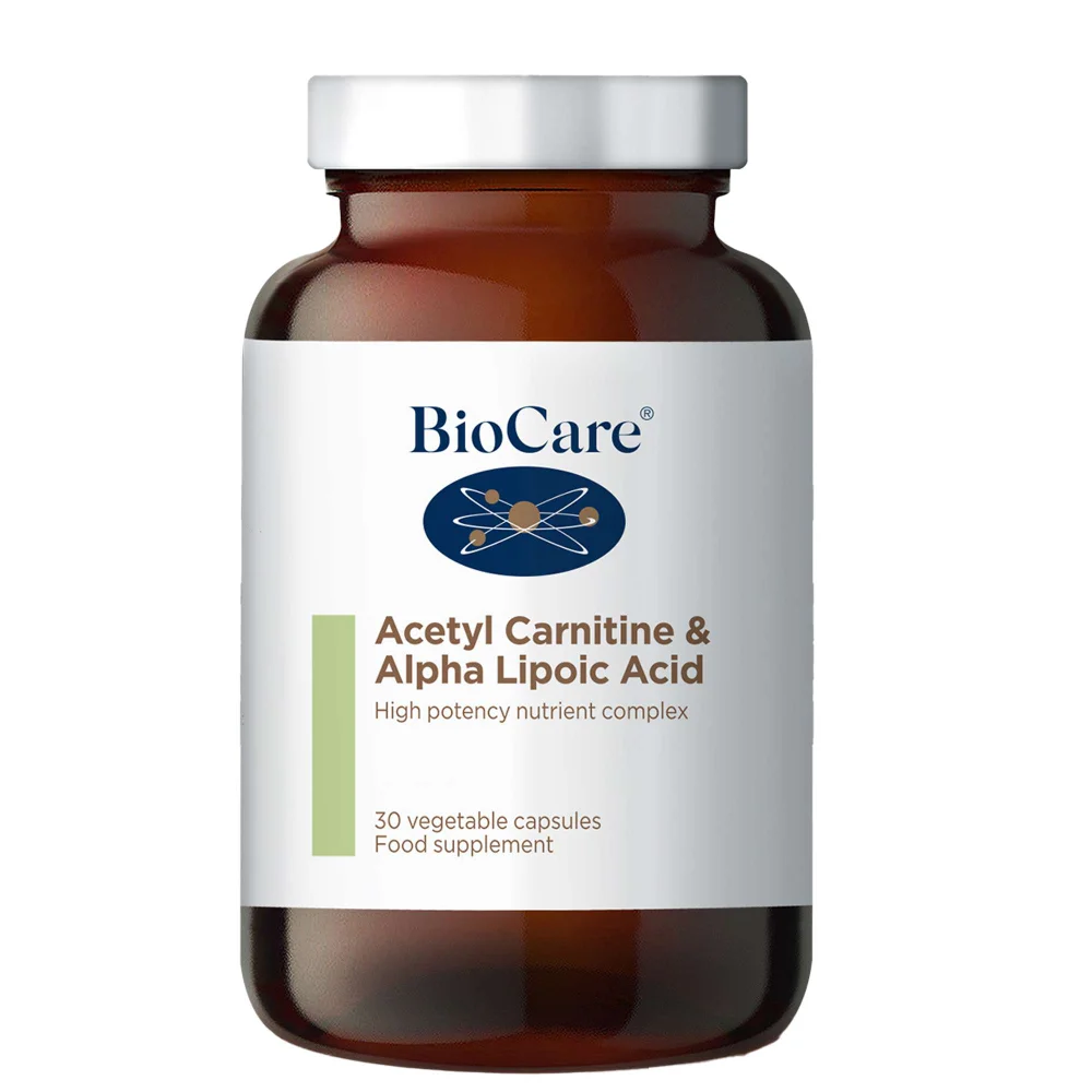 BioCare Weight Management Supplements Acetyl Carnitine & Alpha Lipoic Acid x 30 Capsules Image 1