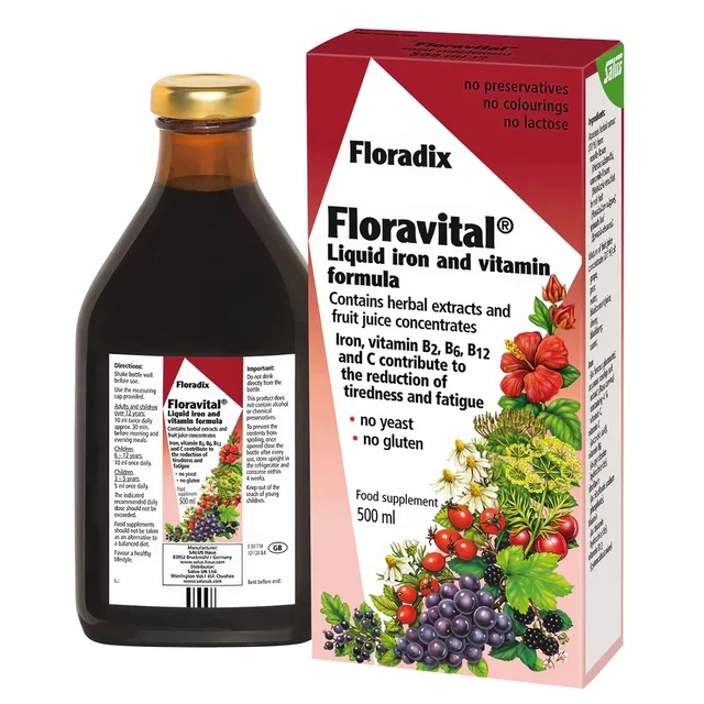 Floradix  Liquid Supplements  Floravital Liquid Iron 500ml
