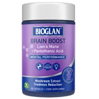 Bioglan Brain Boost Mushroom Extract Tiredness Reduction x 30 Capsules - undefined undefined