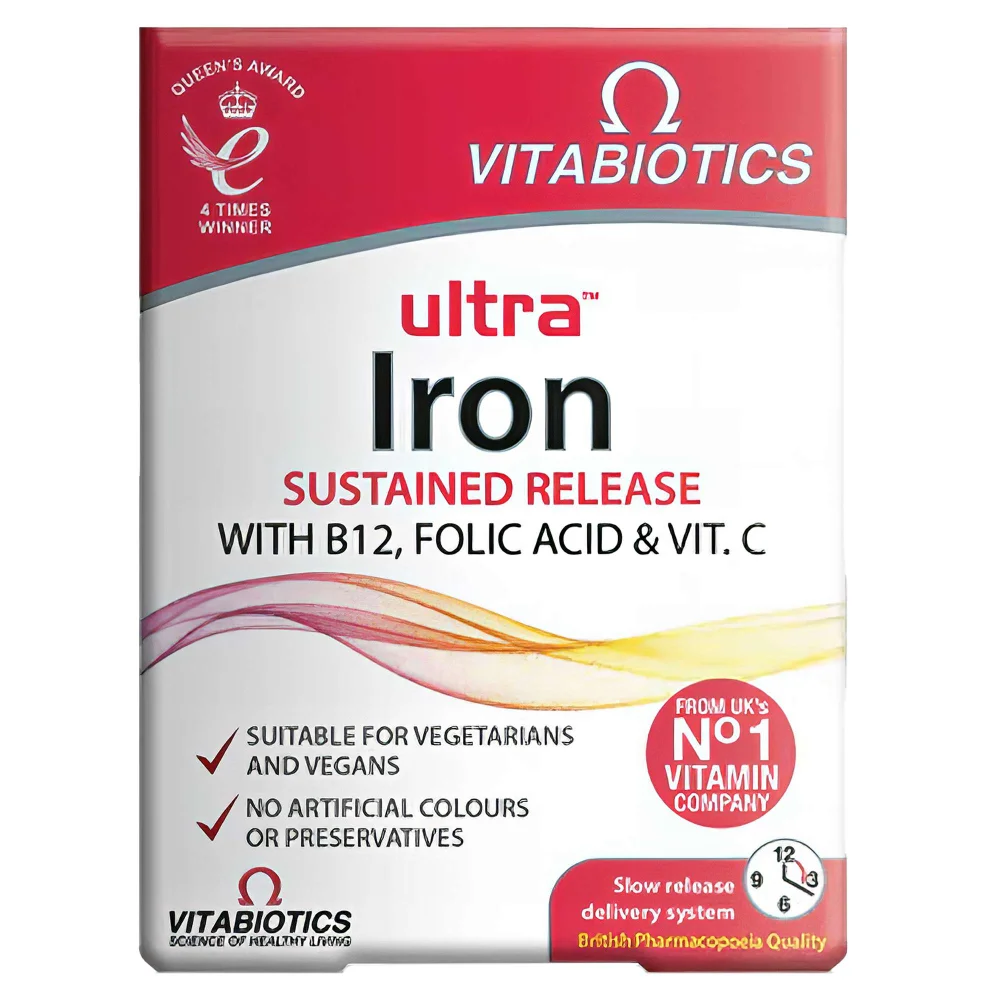 Vitabiotics Ultra Iron With B12 Folic Acid & Vitamin C Tablets x 30 Image 1