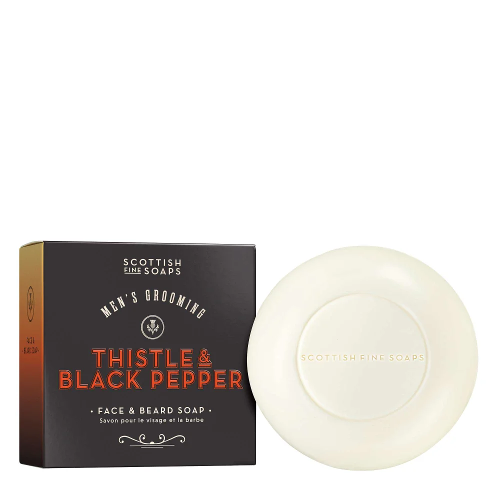Scottish Fine Soaps Company Thistle & Black Pepper Face & Beard Soap 100g Image 1