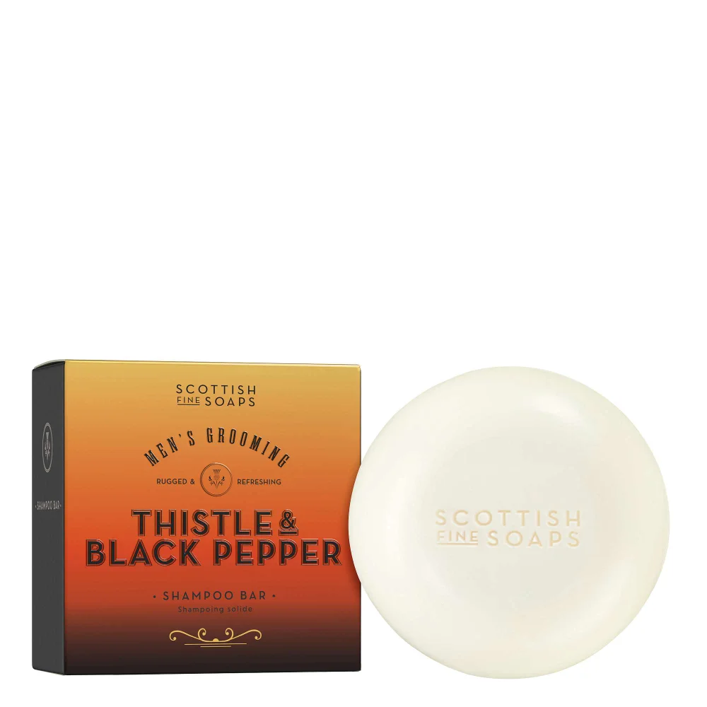 Scottish Fine Soaps Company Thistle & Black Pepper Shampoo Bar 100g Image 1