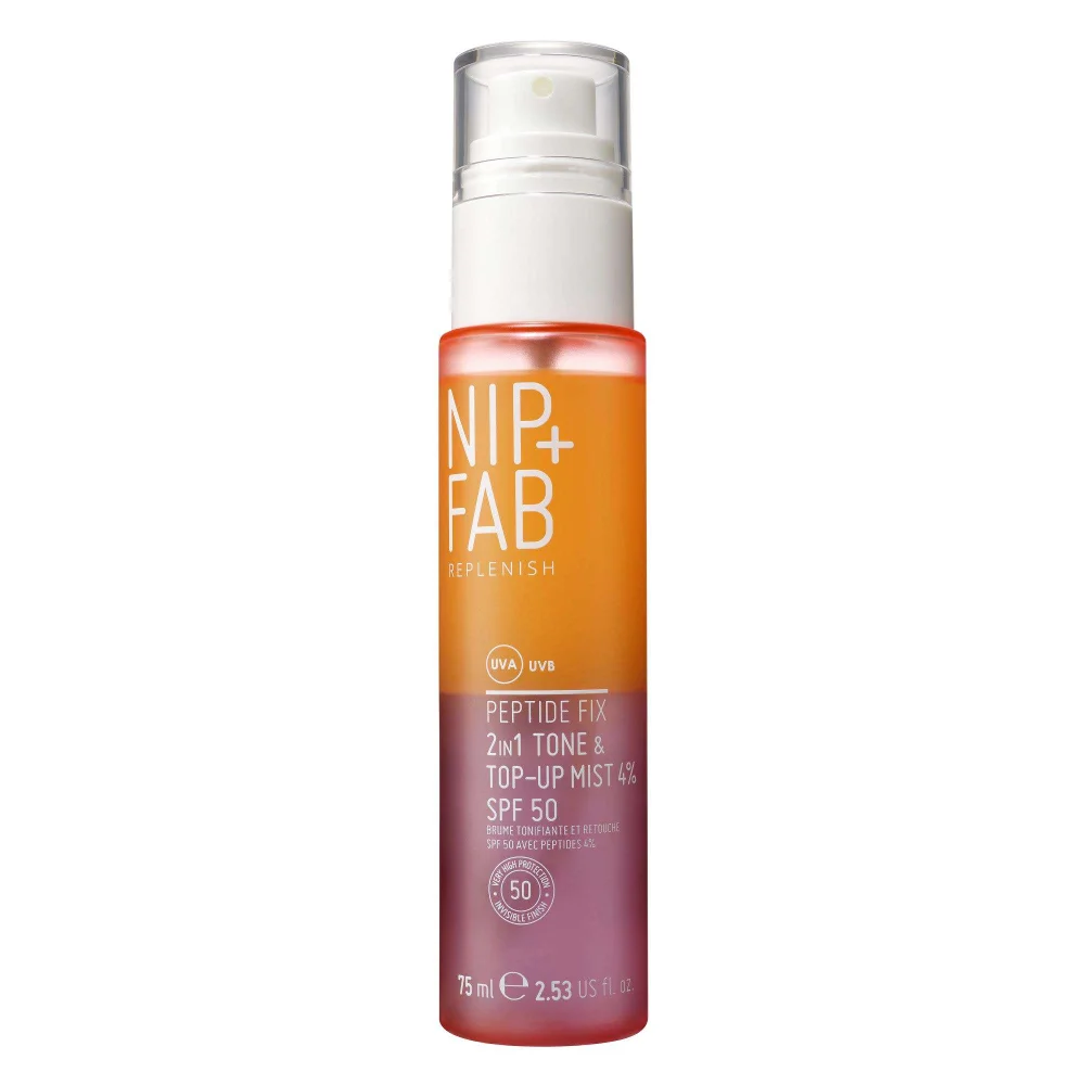 Nip + Fab Peptide Fix 2-in-1 SPF 50 Tone + Top Up Mist 4% 75ml Image 1